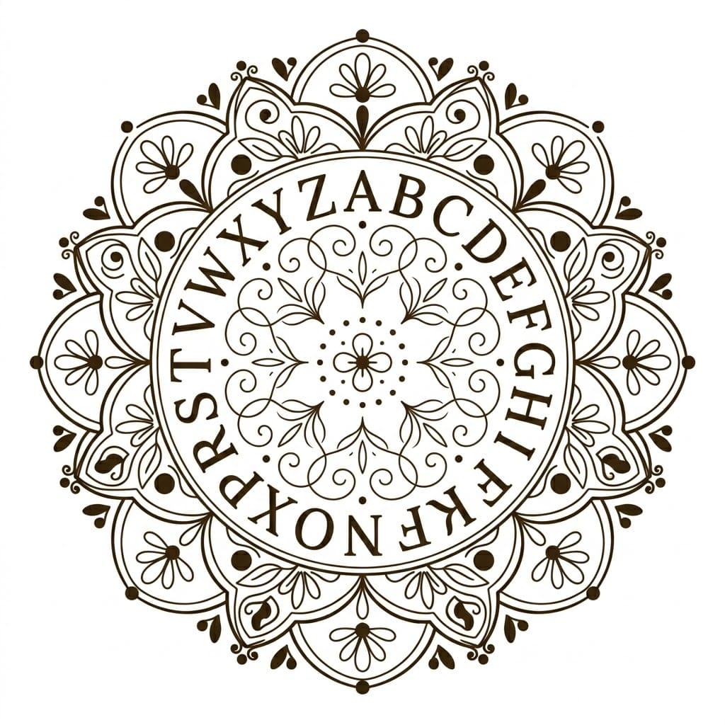 Ivory Letter Mandala Alphabet Sheet Mandalas