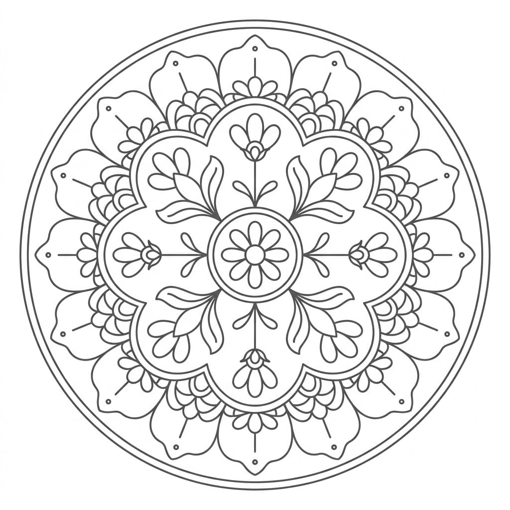 Ivory Thread-Cross Mandala Drawing Prompt Mandalas