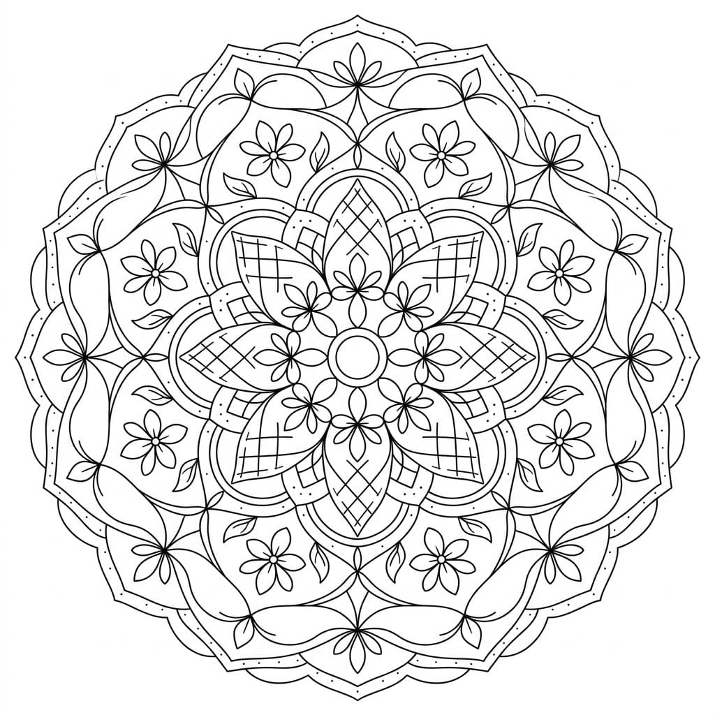 Jasmine Thread-Cross Mandala Drawing Prompt Mandalas