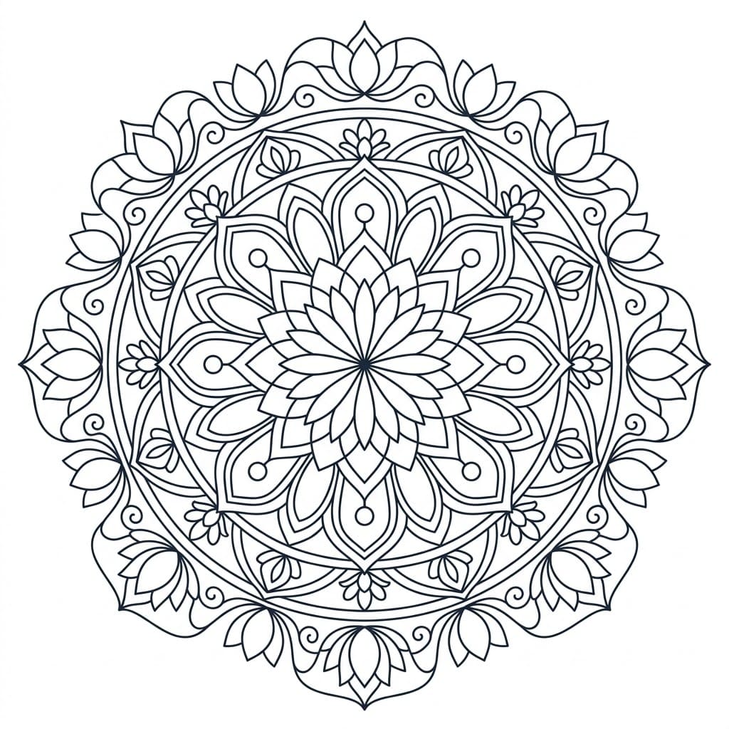 Lotus Ceiling Mandala Architecture Printable Mandalas