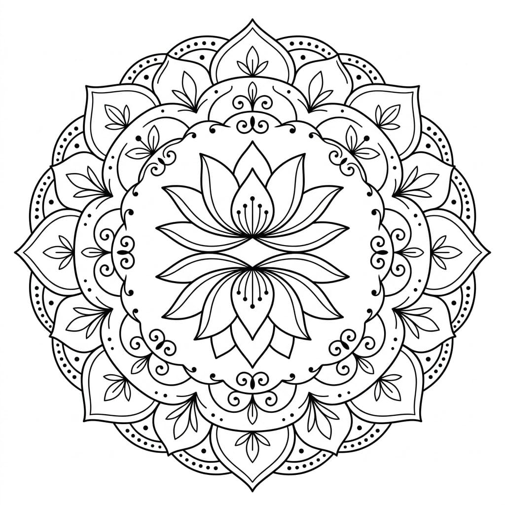 Lotus Inverted-Figure Mandala Symmetry Challenge Mandalas