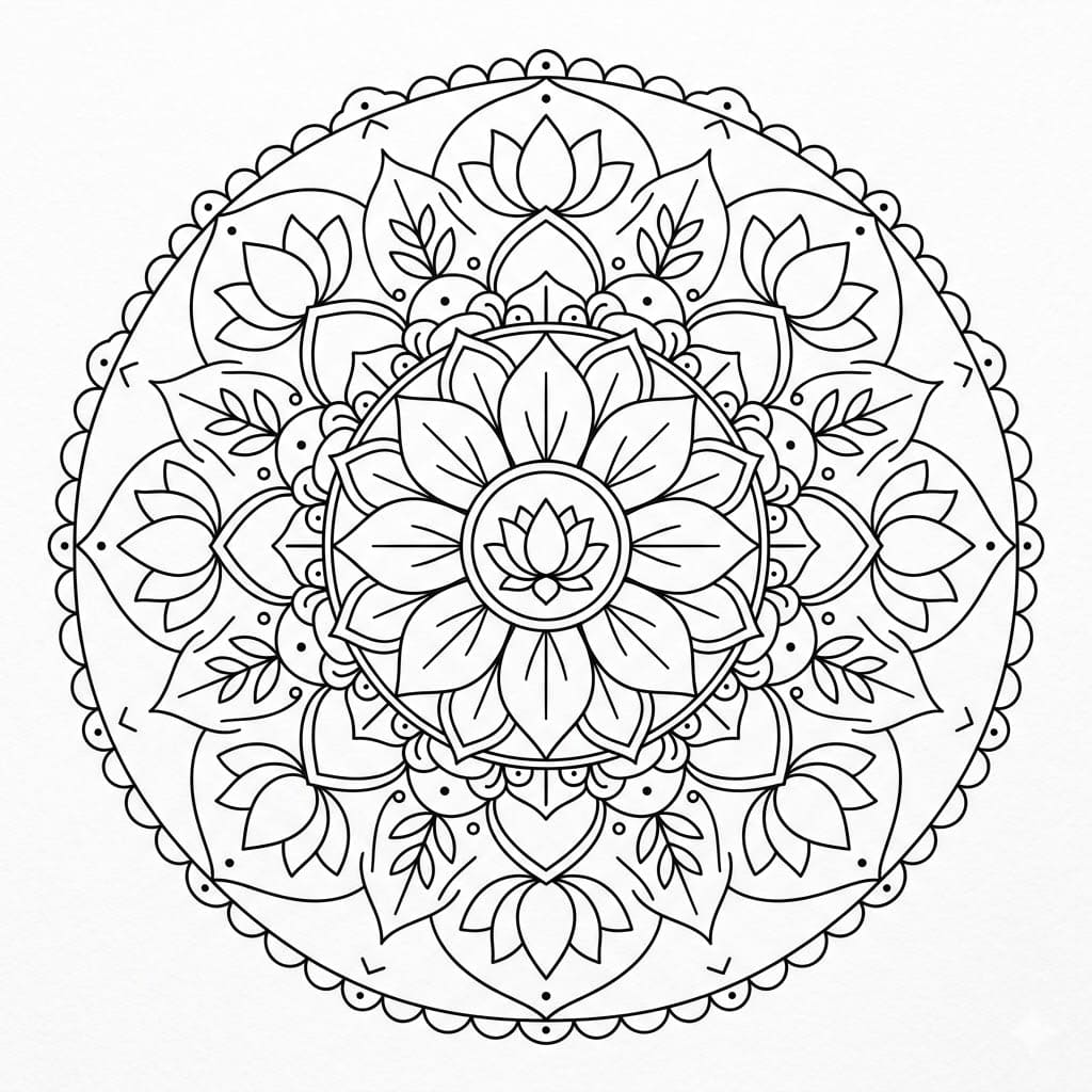 Lotus Protection Mandala Mindfulness Worksheet Mandalas