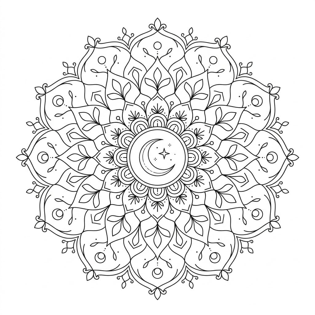 Lunar Ceiling Mandala Architecture Printable Mandalas