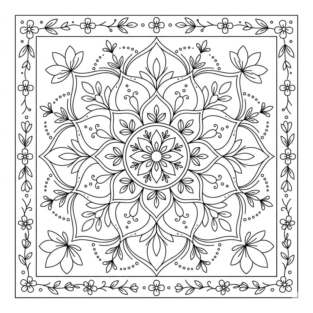 Meadow Square Mandala Shape Template Mandalas