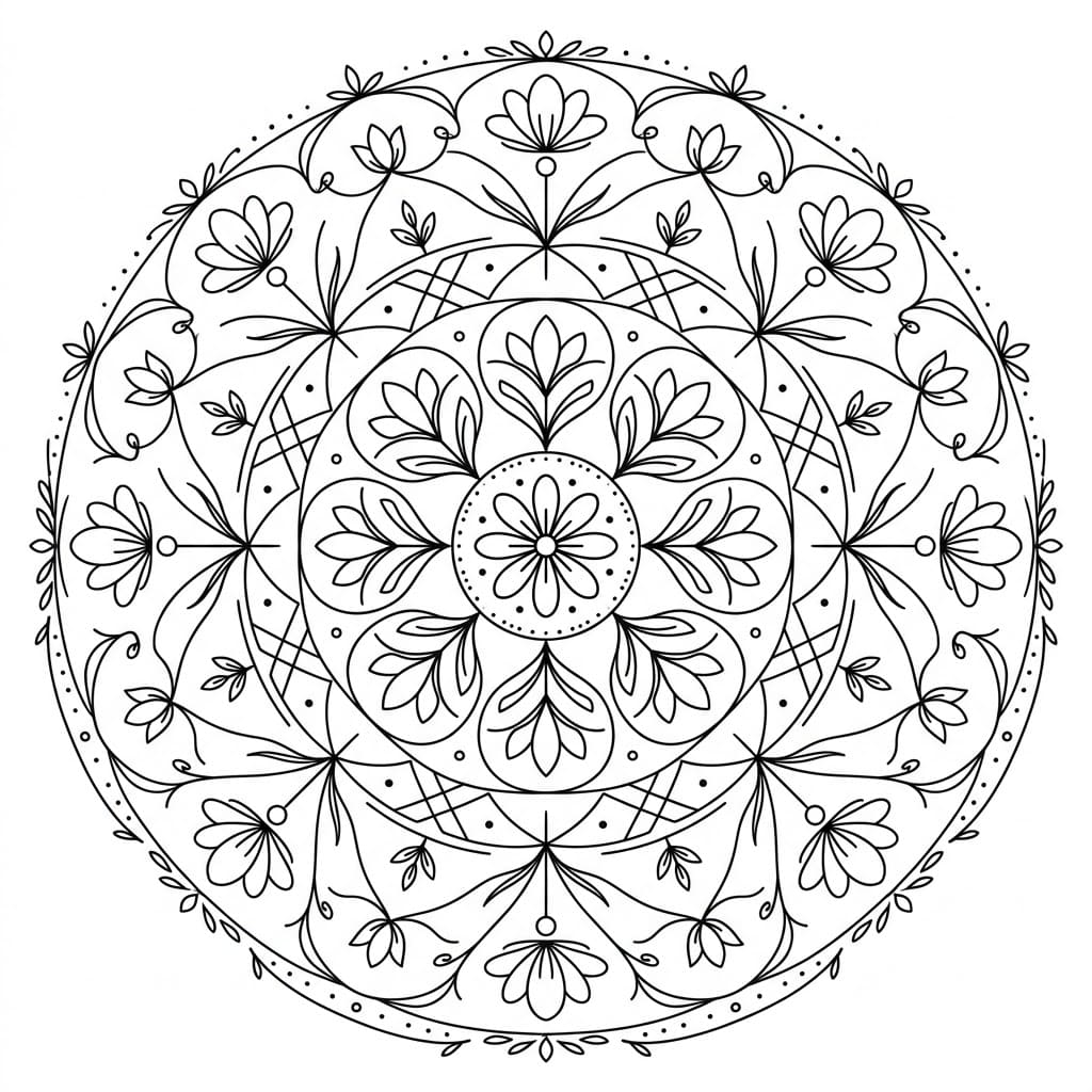 Meadow Thread-Cross Mandala Drawing Prompt Mandalas