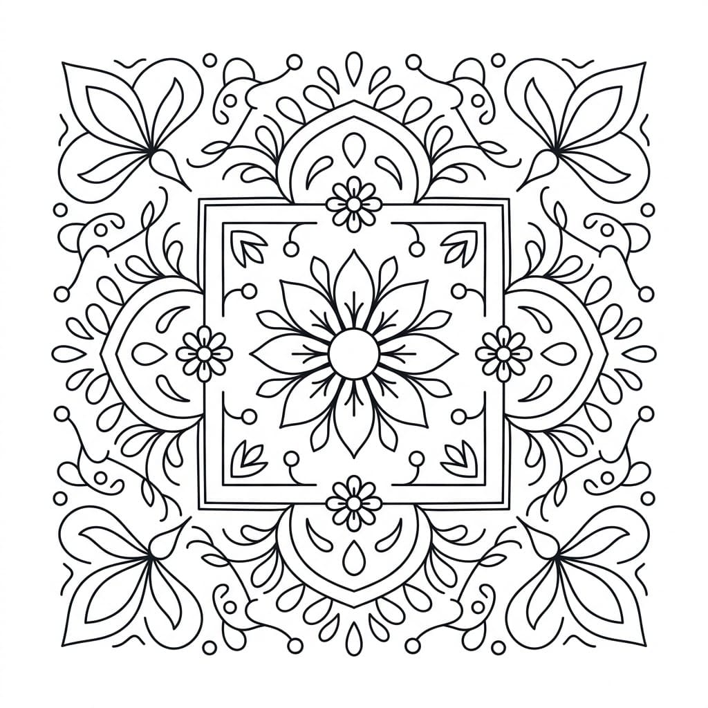 Misty Square Mandala Shape Template Mandalas