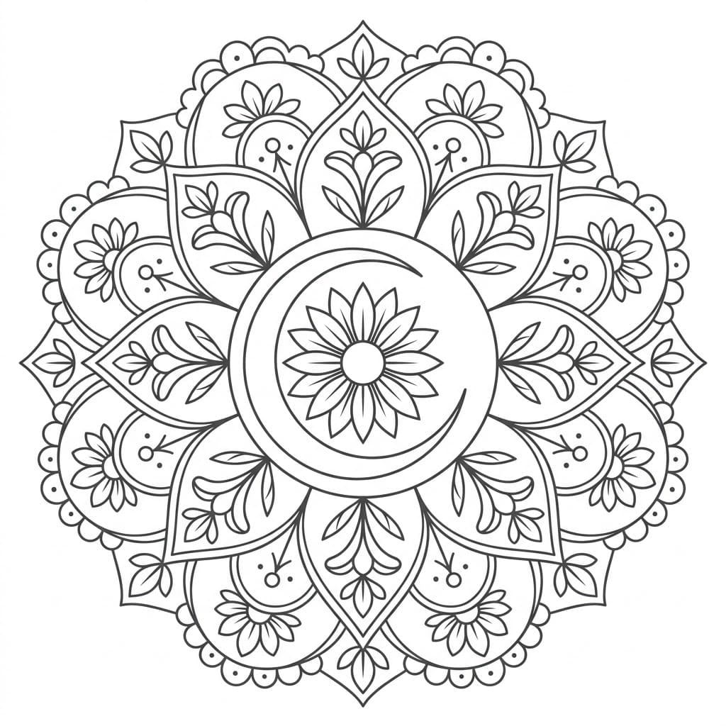 Moonlight Symbol Mandala Recognition Activitie Mandalas
