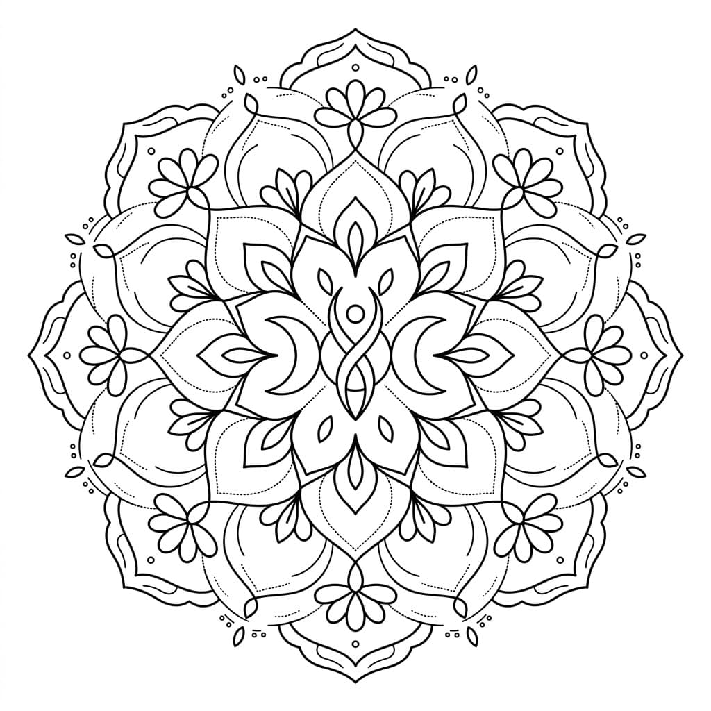 Moonlit Inverted-Figure Mandala Symmetry Challenge Mandalas