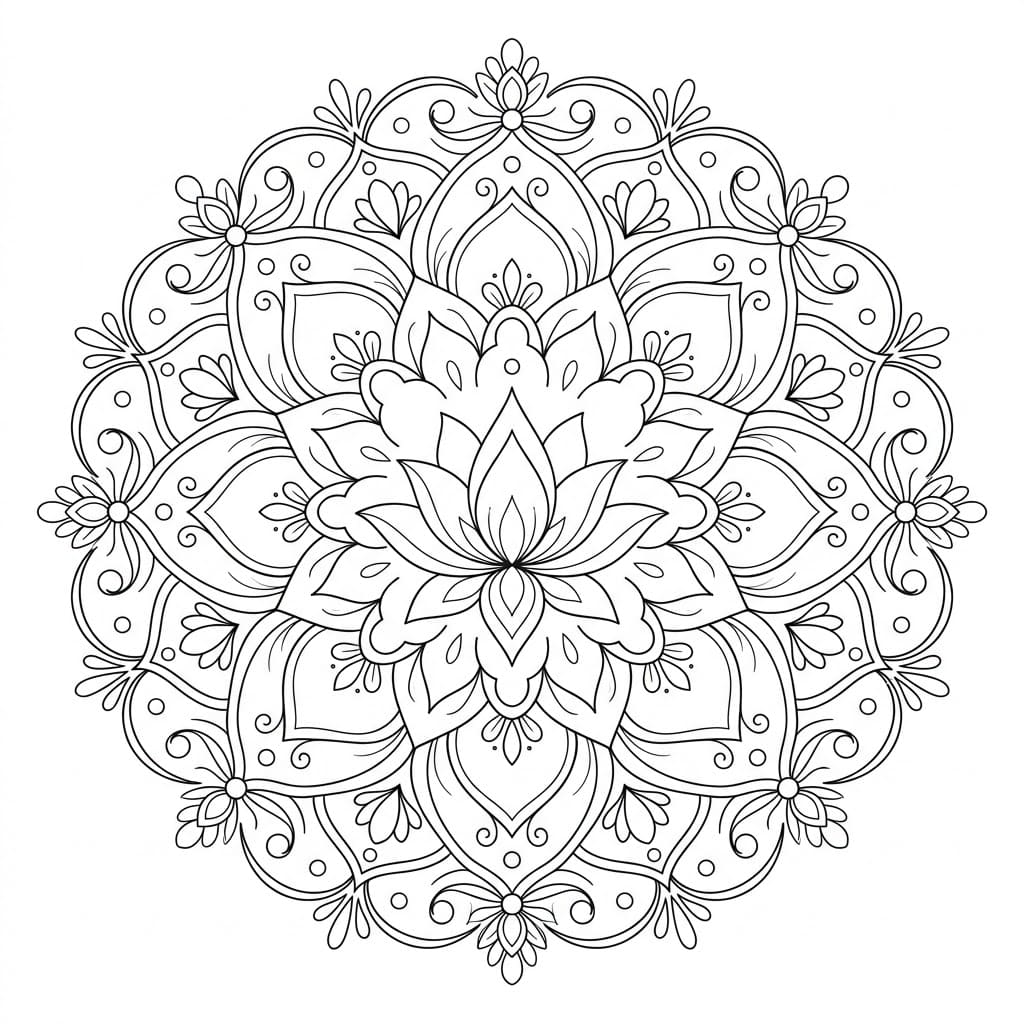 Mystic Lotus Mandala Symmetry Page Mandalas