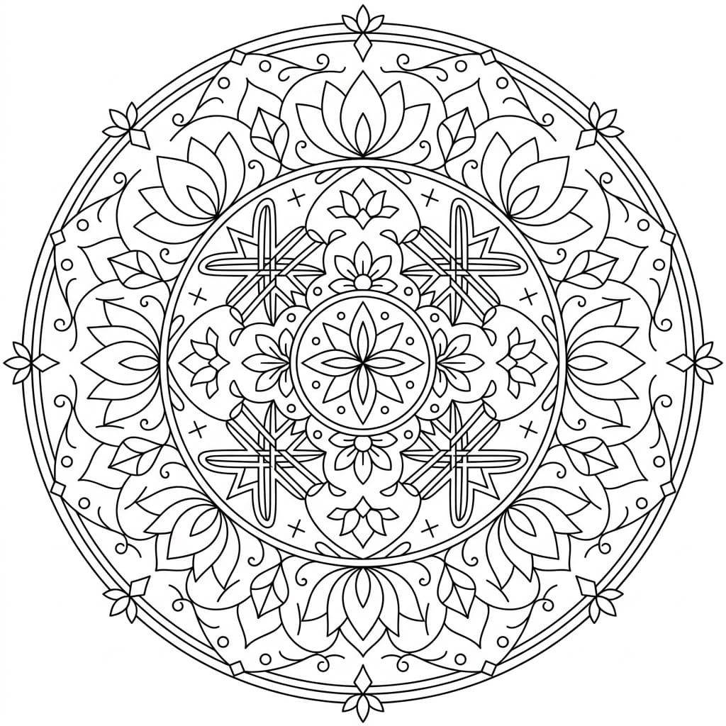 Mystic Thread-Cross Mandala Drawing Prompt Mandalas