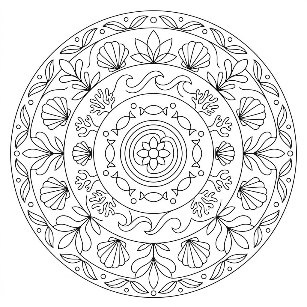 Ocean Protection Mandala Mindfulness Worksheet Mandalas