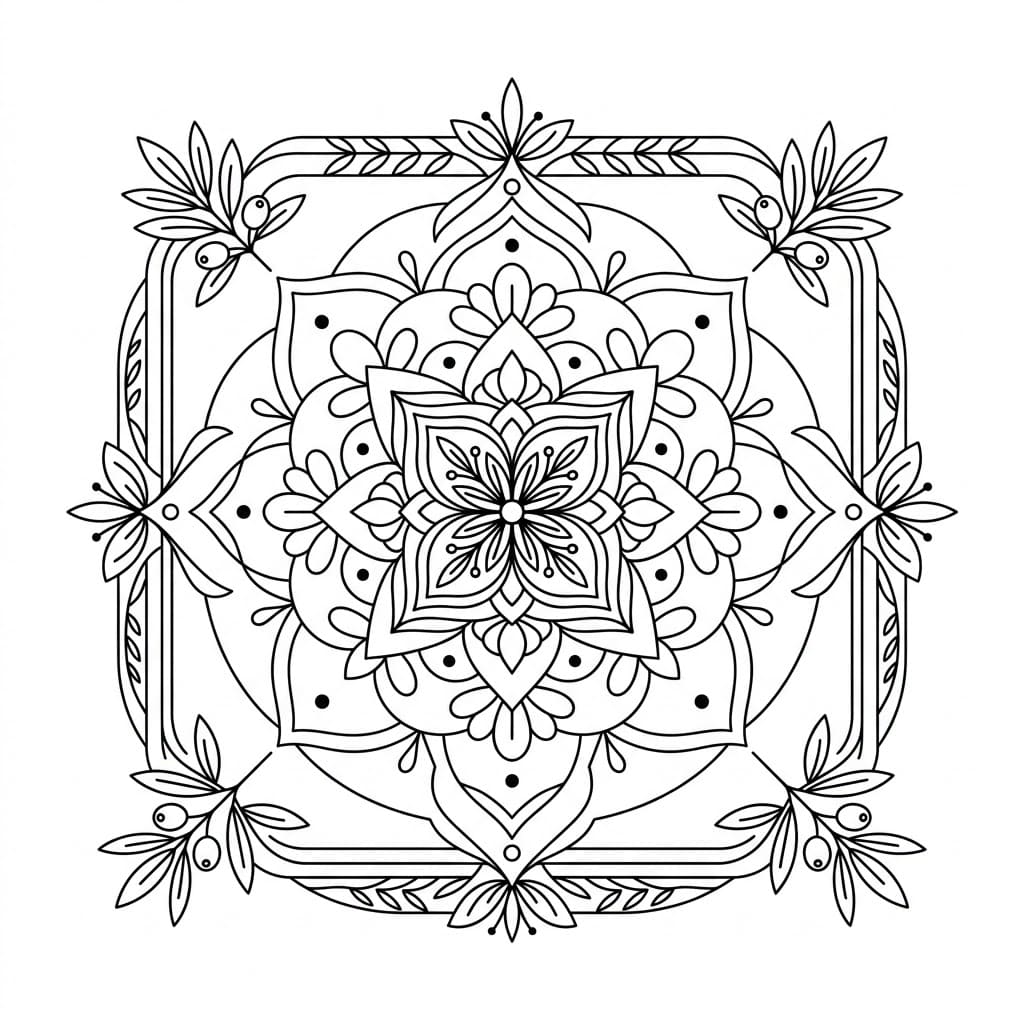 Olive Square Mandala Shape Template Mandalas