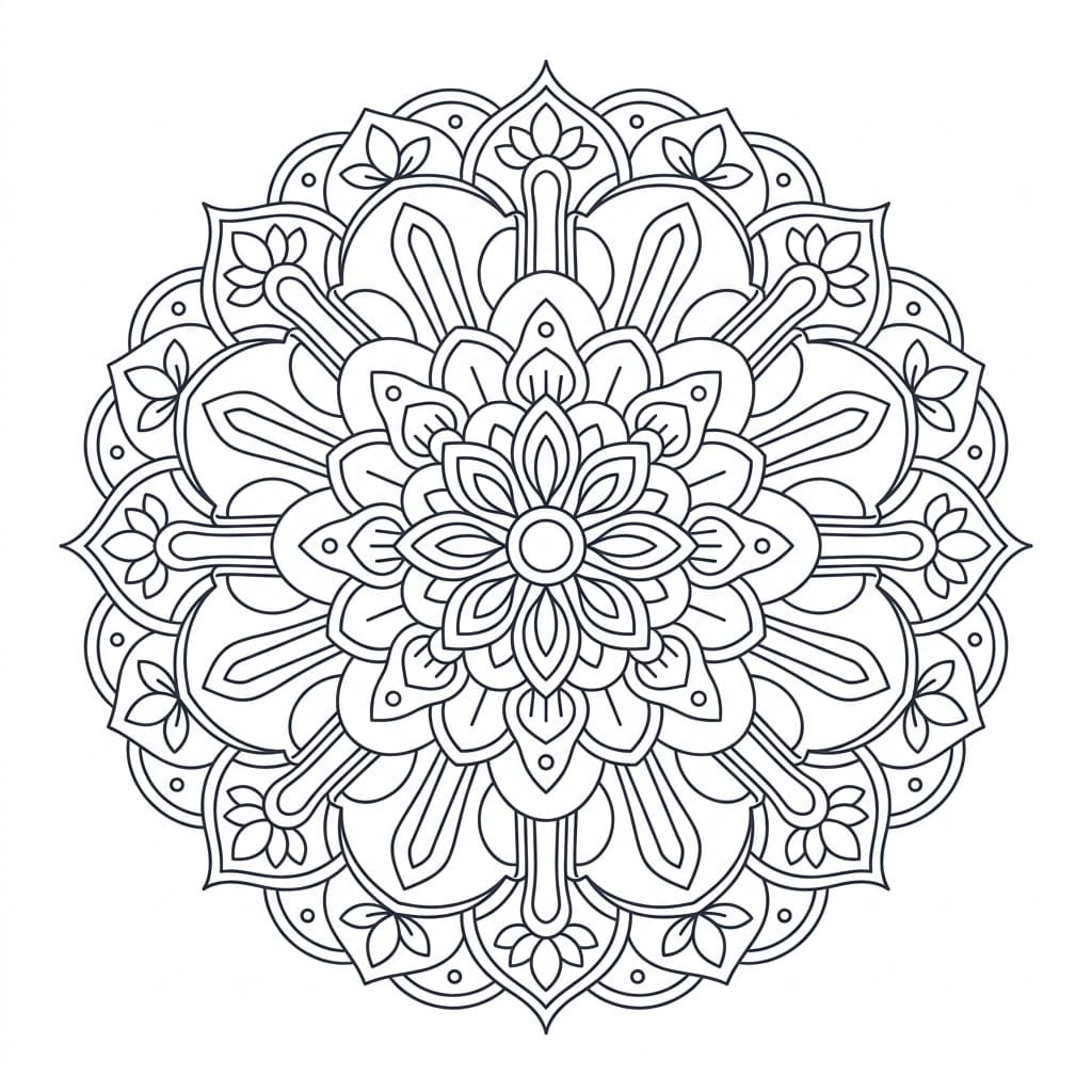 Opal Upright-Figure Mandala Geometry Page Mandalas
