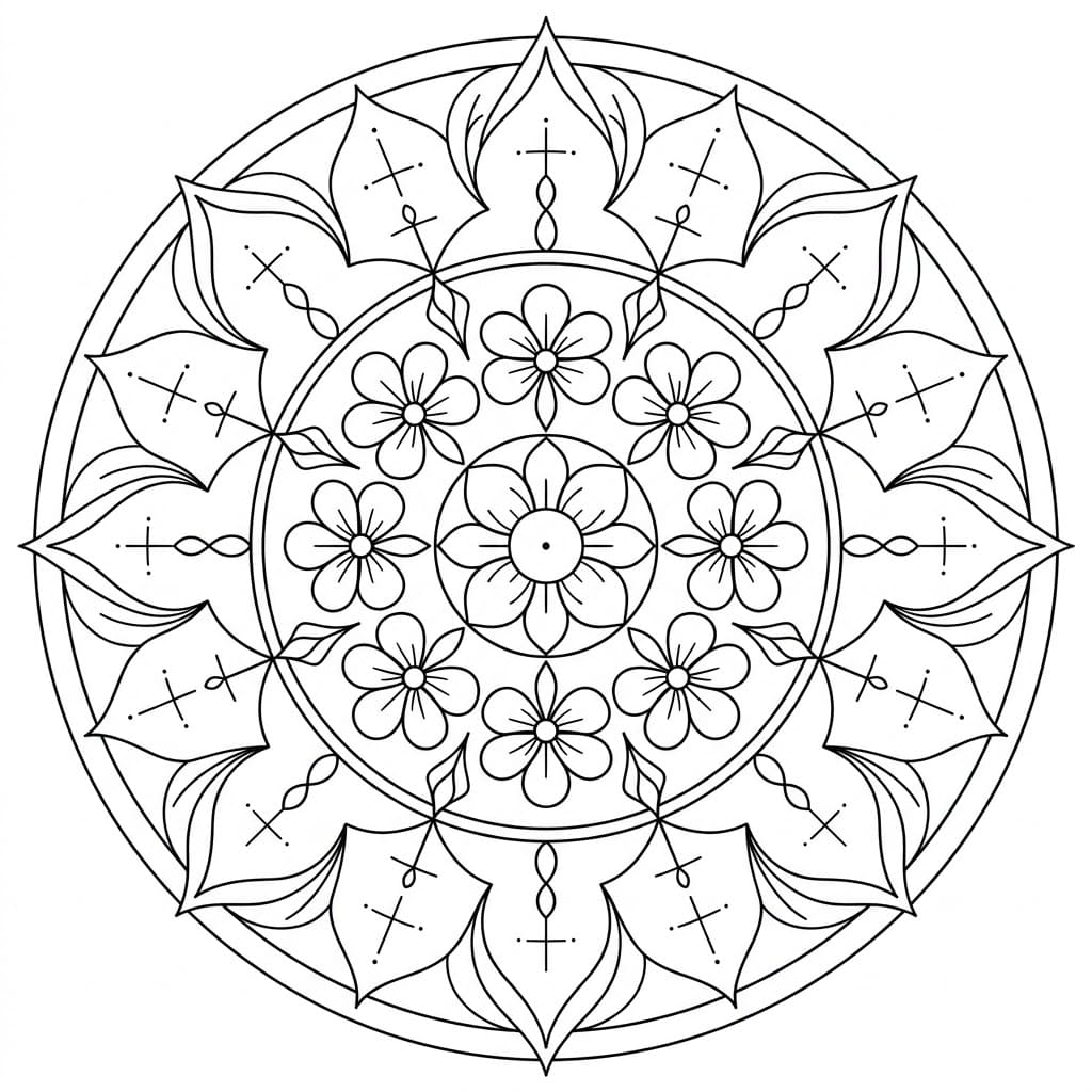 Opaline Thread-Cross Mandala Drawing Prompt Mandalas
