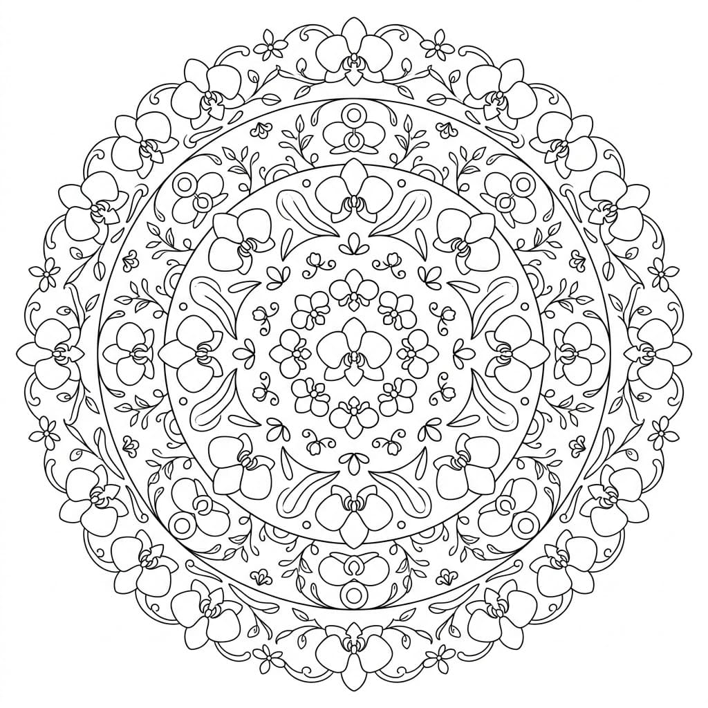 Orchid Multi-Mandala Pattern Exploration Mandalas