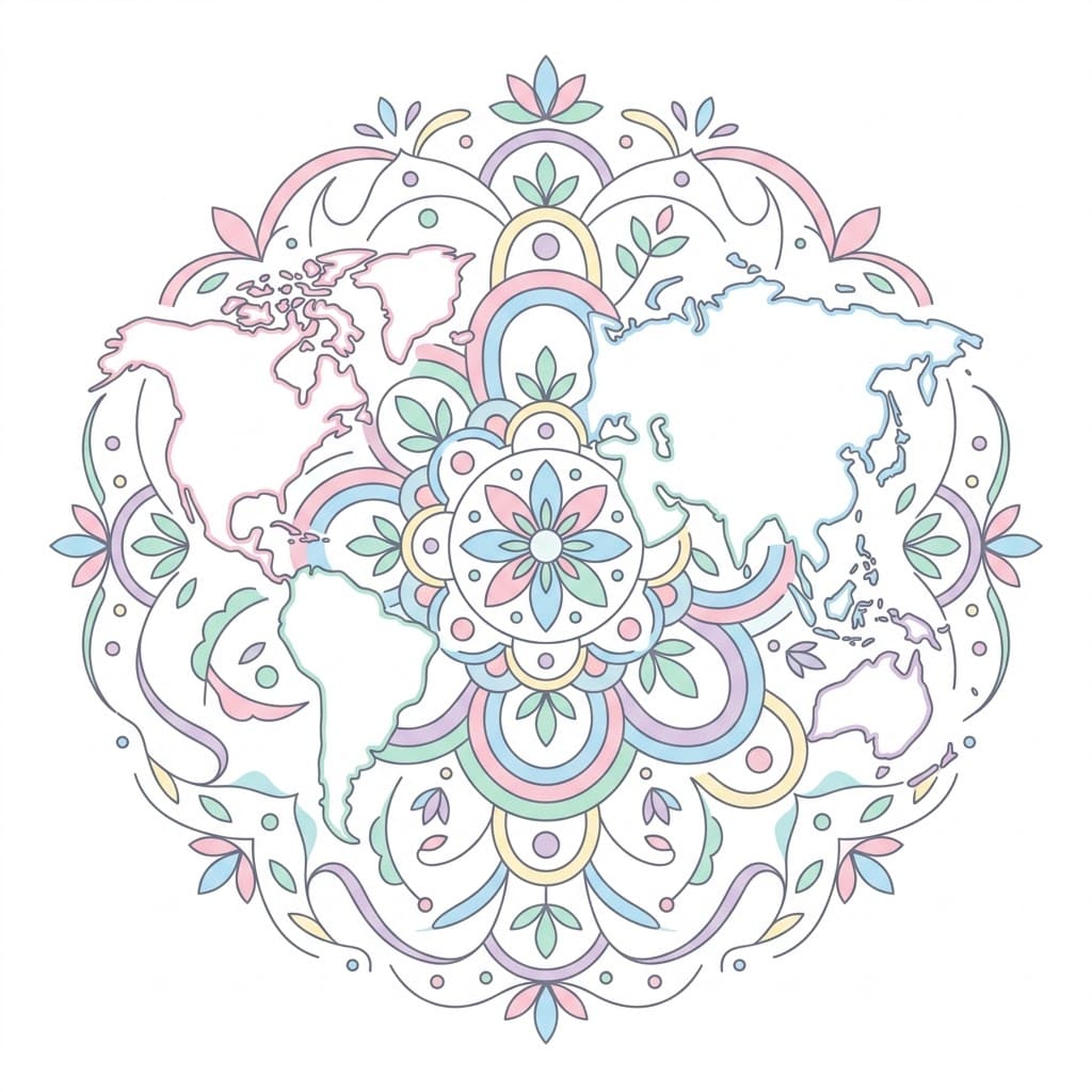 Geographical Mandala World Outlines Mandalas