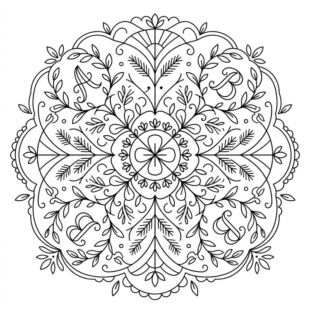 Pineleaf Letter Mandala Alphabet Sheet Mandalas