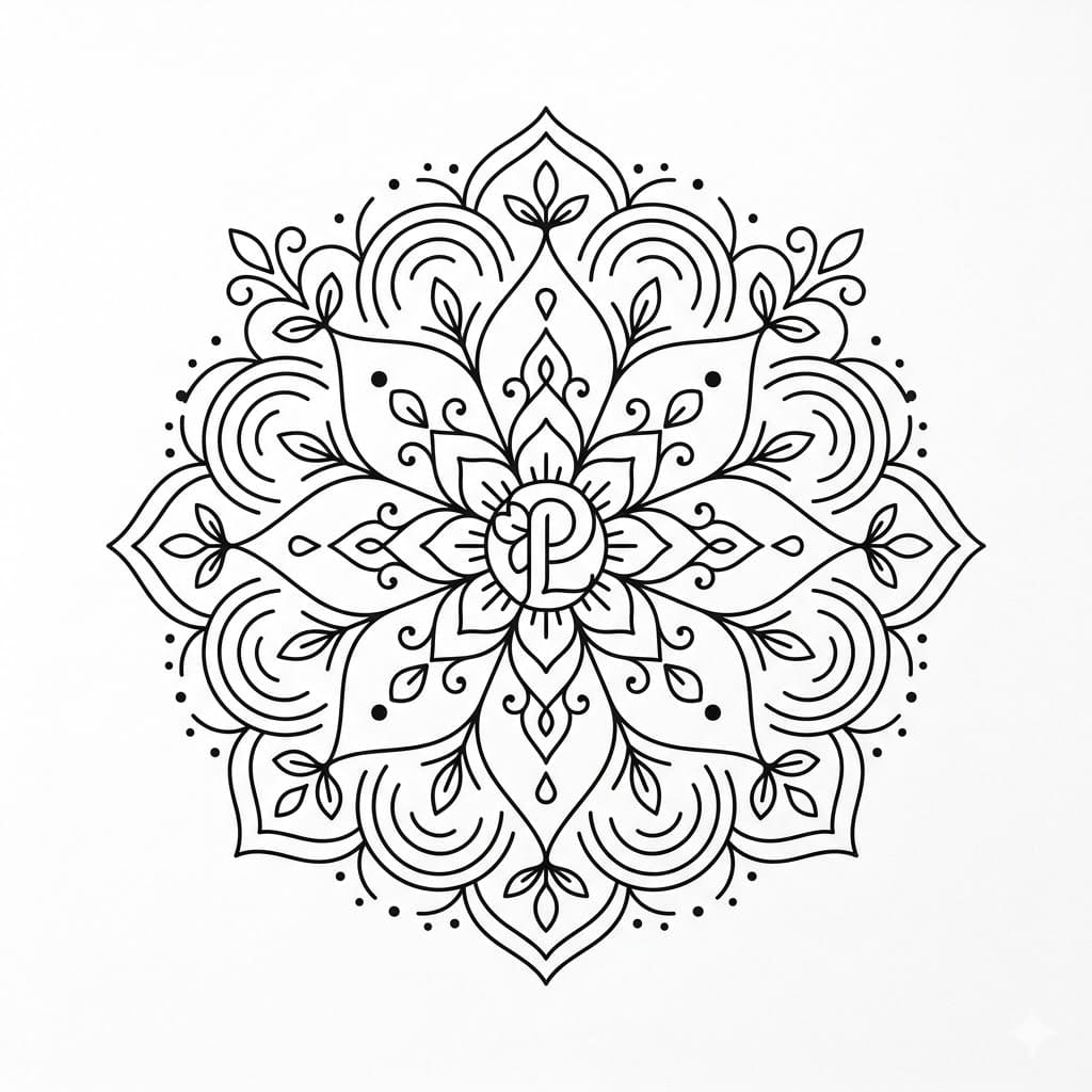 Purelight Letter Mandala Alphabet Sheet Mandalas