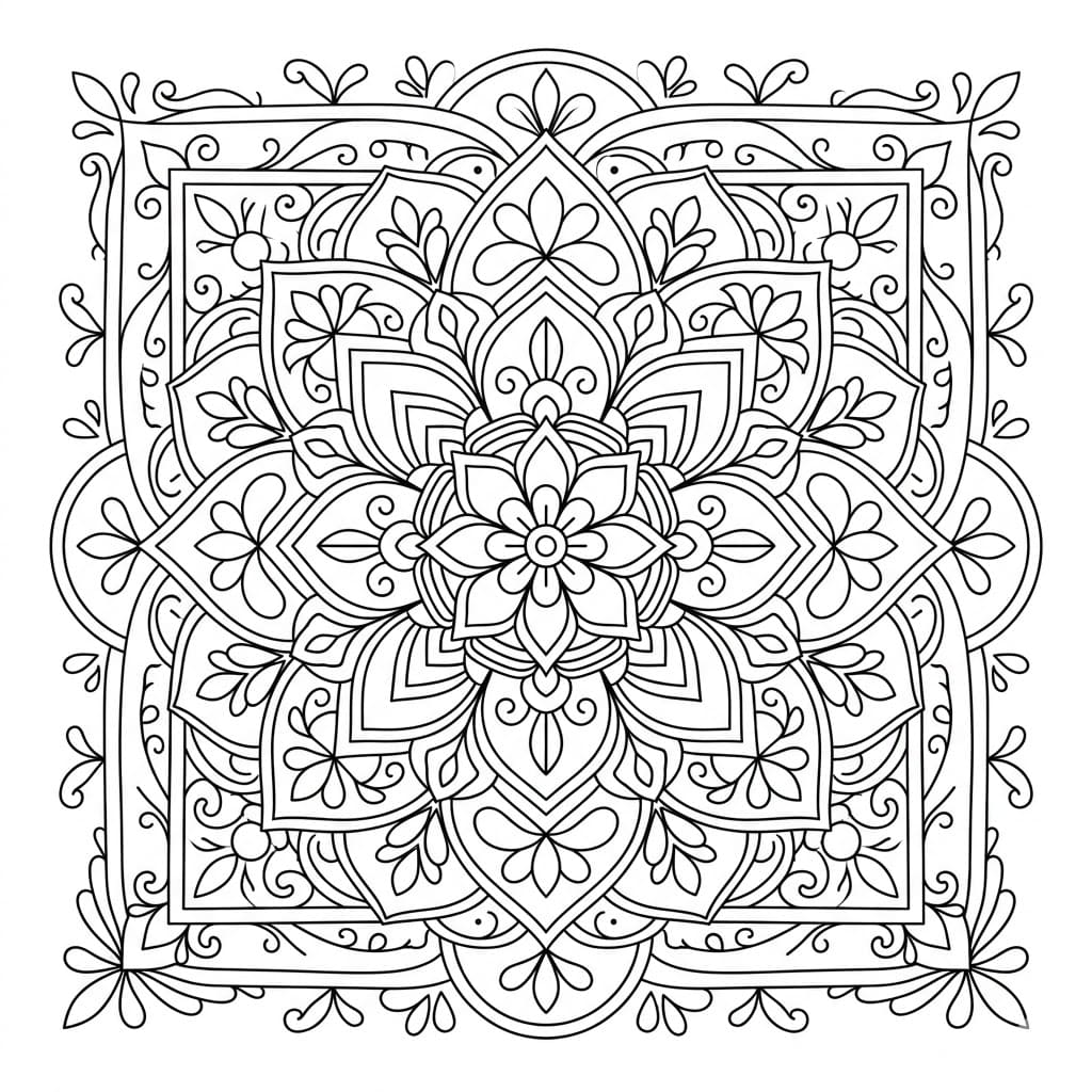 Pureline Square Mandala Shape Template Mandalas
