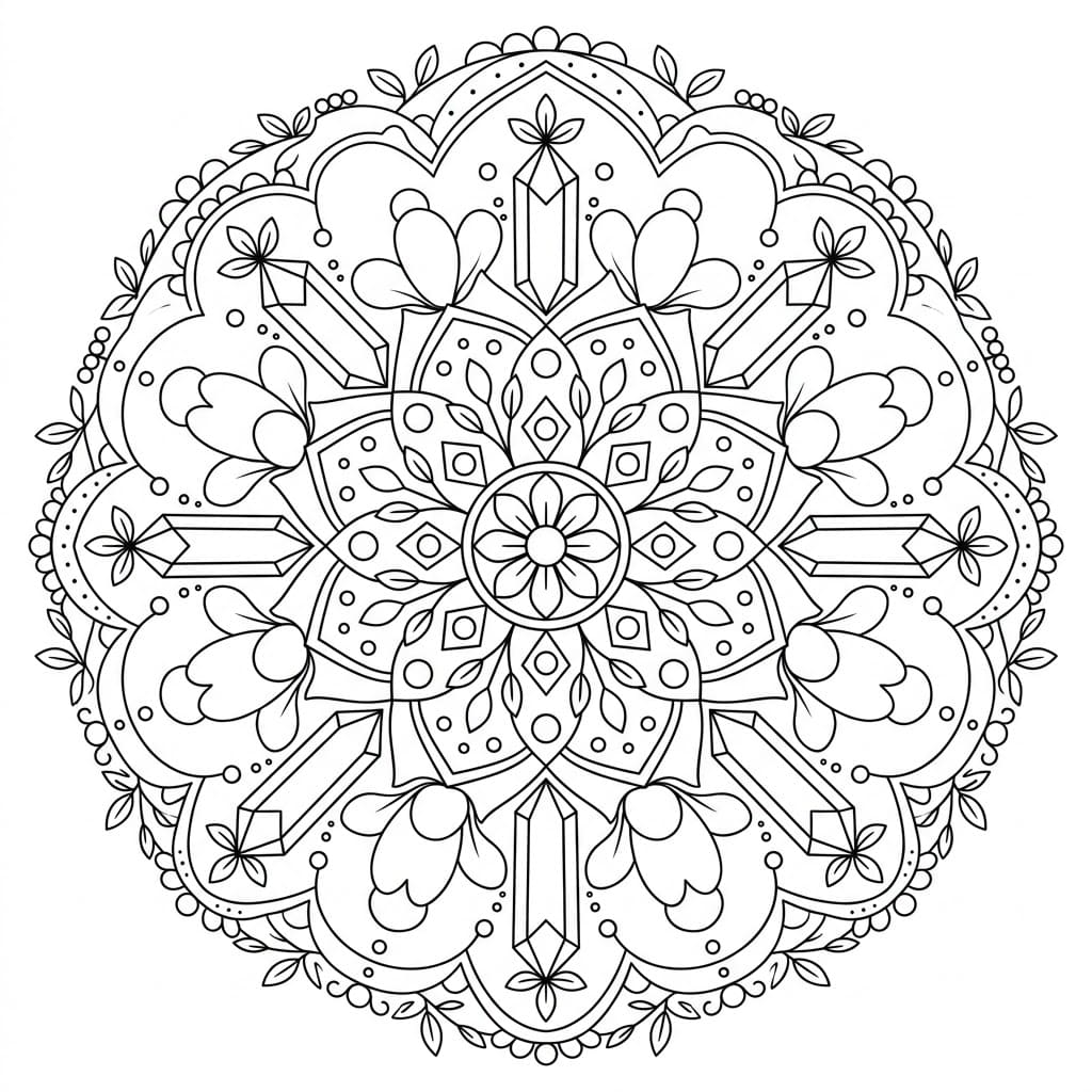 Quartz Upright-Figure Mandala Geometry Page Mandalas