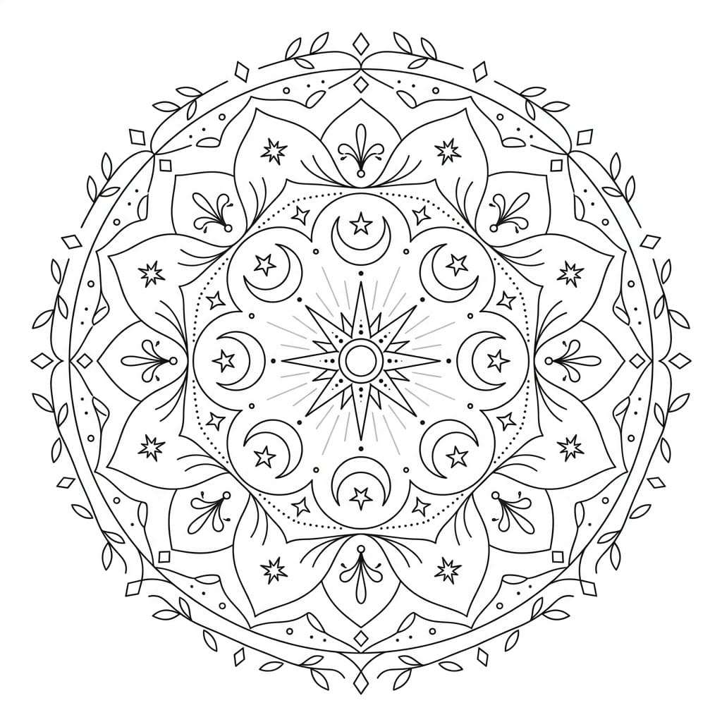Radiant Glow Cosmological Mandala Universe Map Mandalas