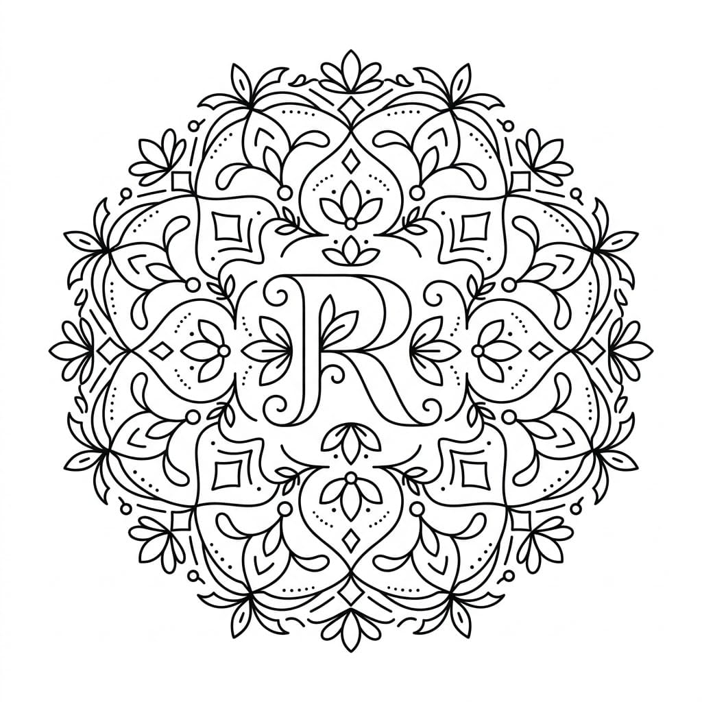 Rosette Letter Mandala Alphabet Sheet Mandalas