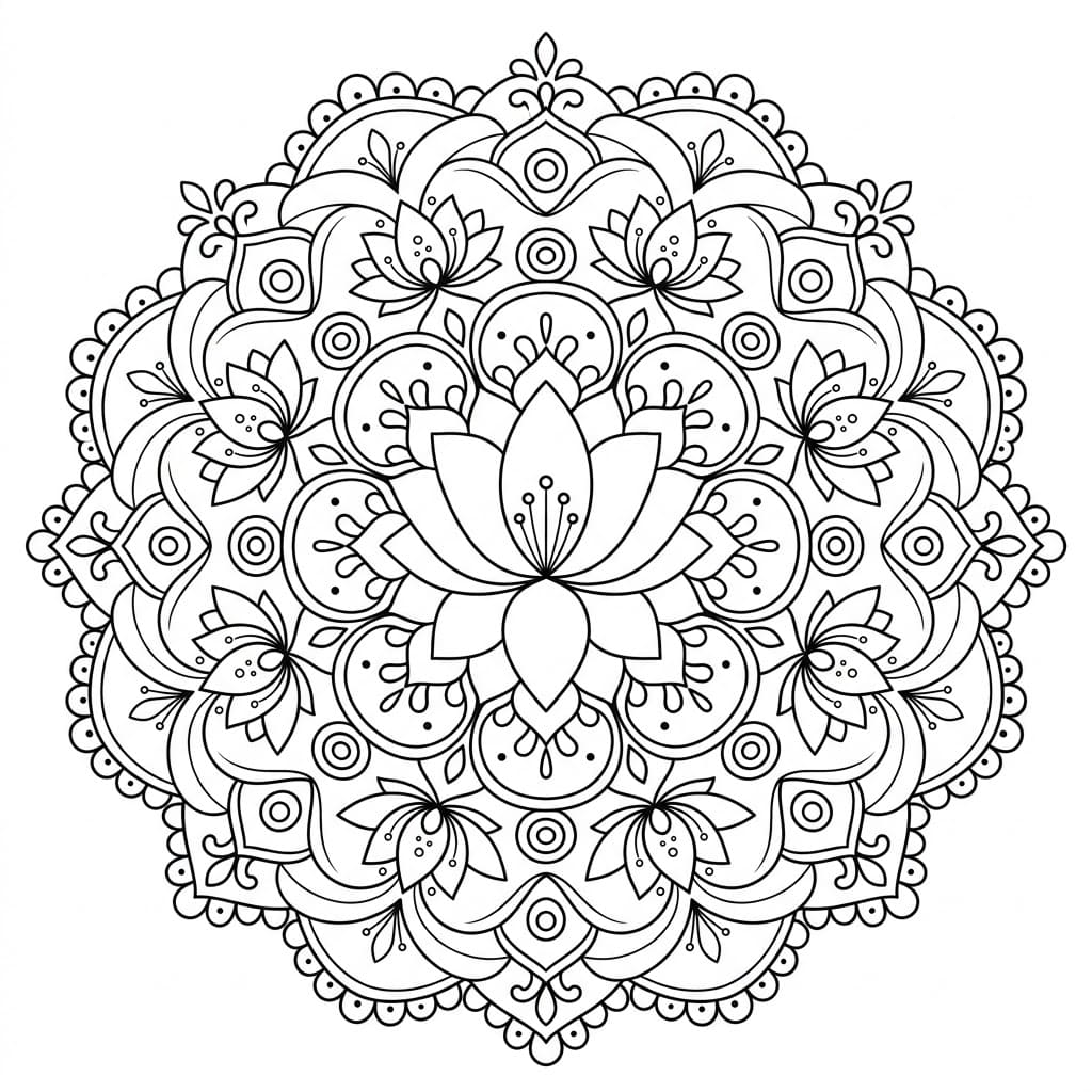 Royal Lotus Mandala Symmetry Page Mandalas