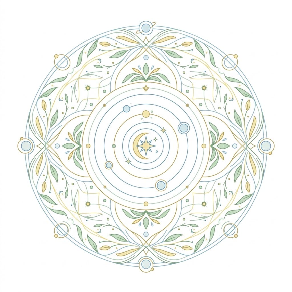Serene Orbit Cosmological Mandala Universe Map Mandalas