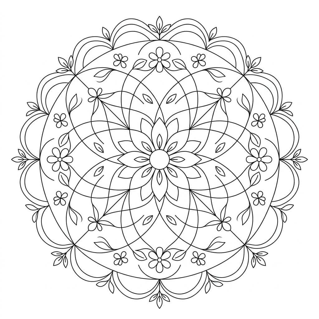 Serene Thread-Cross Mandala Drawing Prompt Mandalas