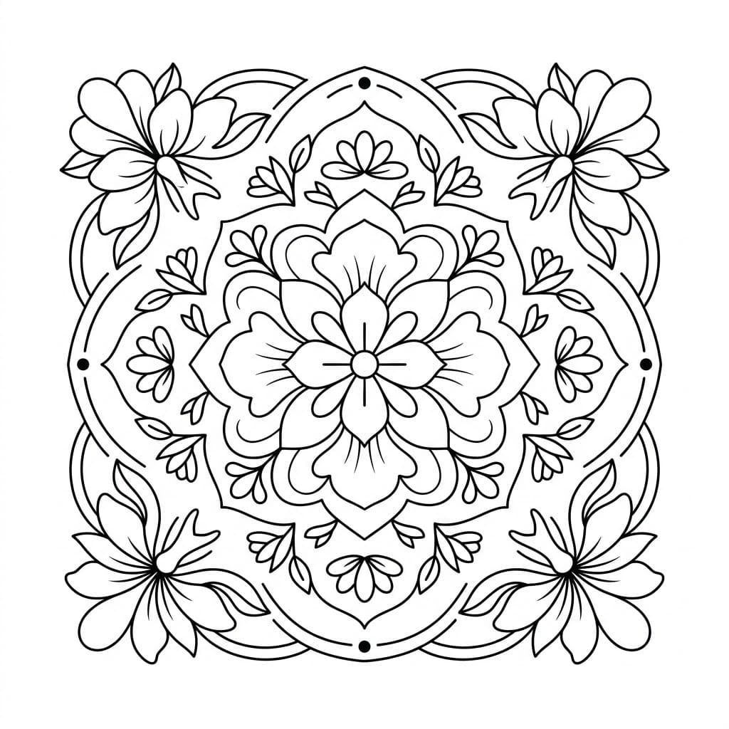 Softbloom Square Mandala Shape Template Mandalas