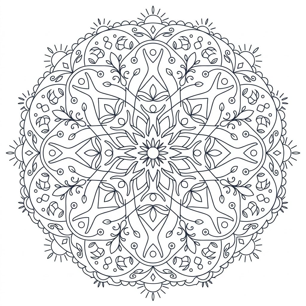 Solar Inverted-Figure Mandala Symmetry Challenge Mandalas