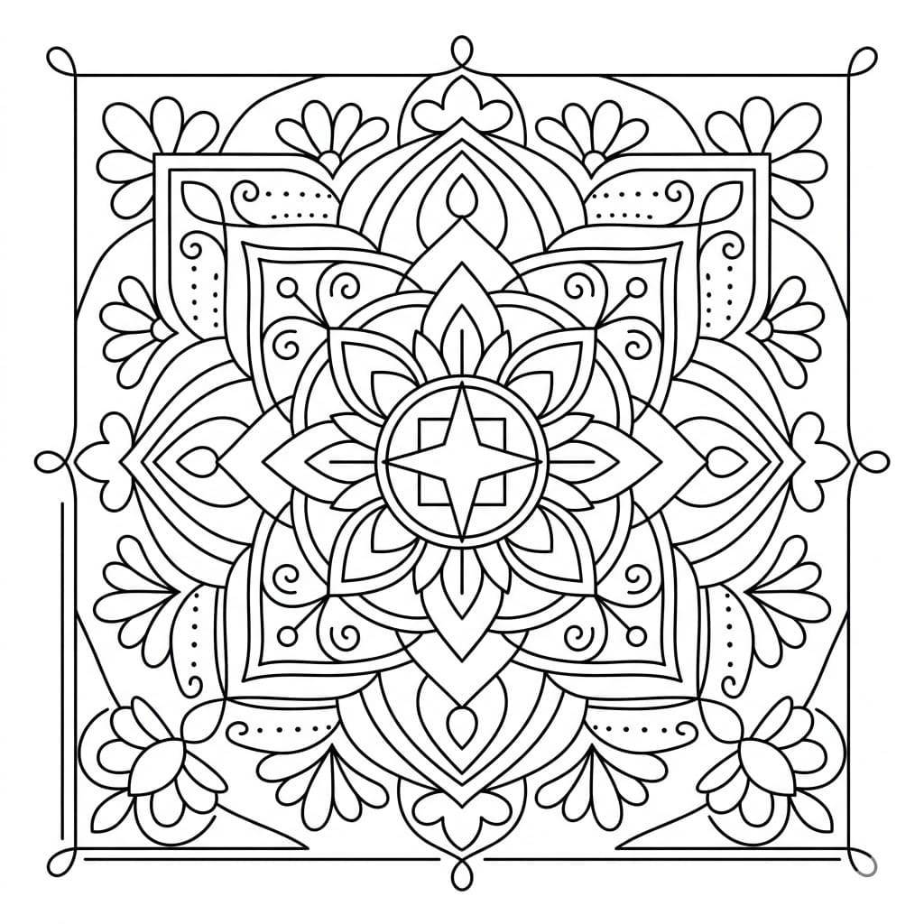Starlight Square Mandala Shape Template Mandalas