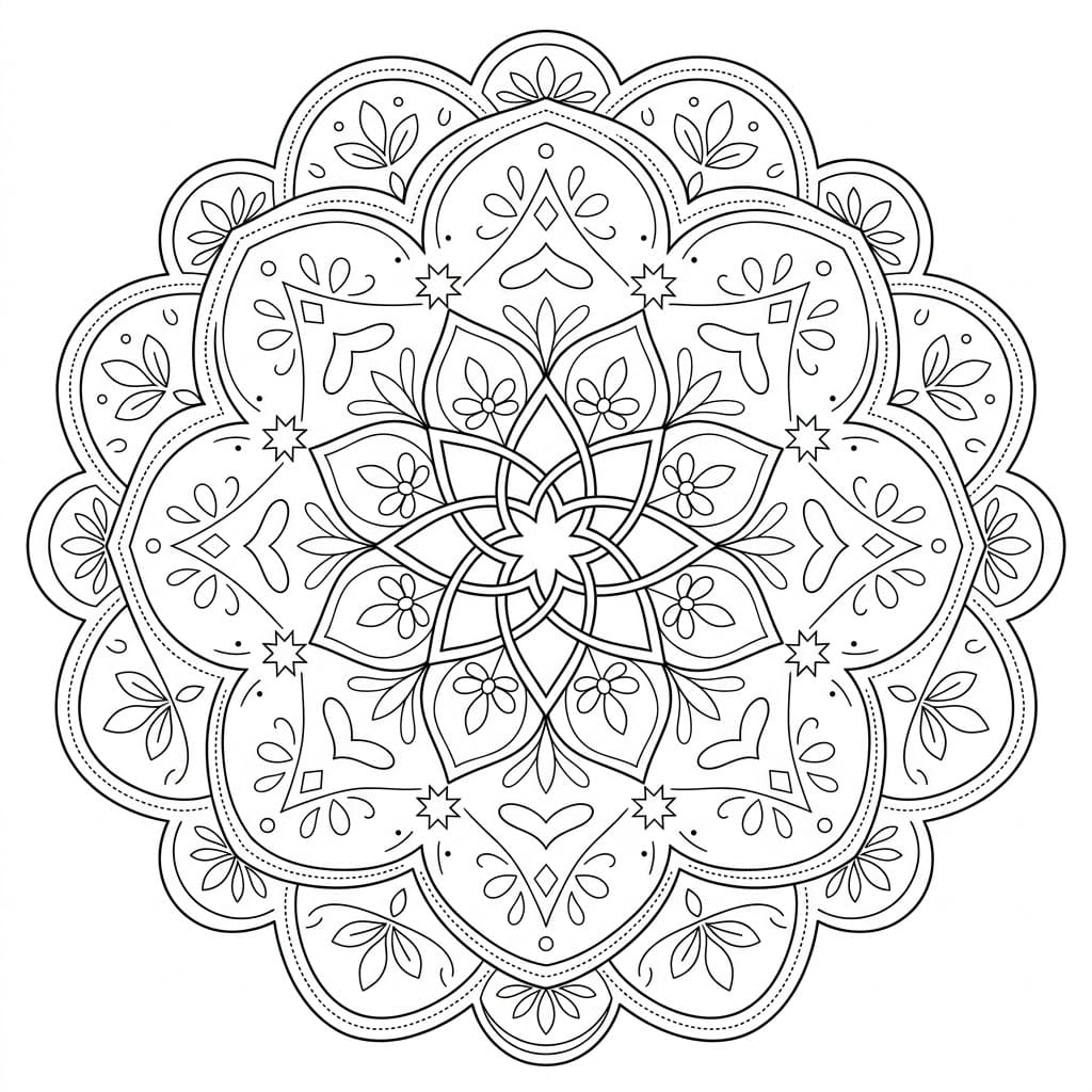 Starwoven Thread-Cross Mandala Drawing Prompt Mandalas