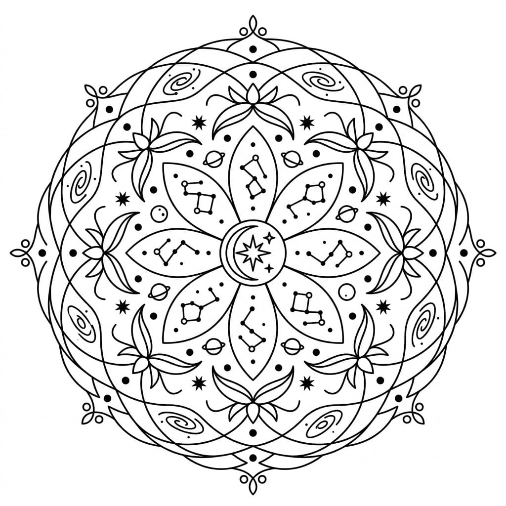Stellar Harmony Cosmological Mandala Universe Map Mandalas