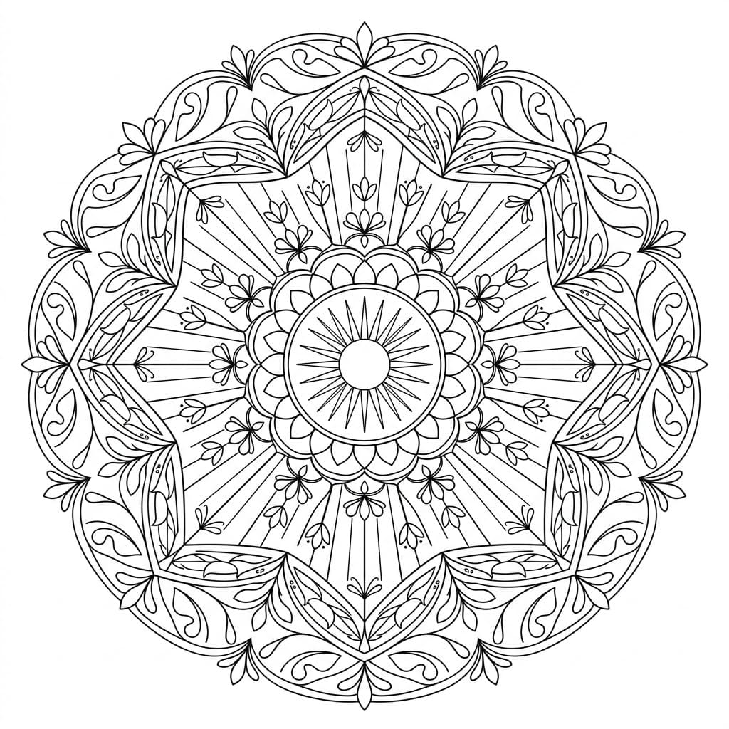 Sunbeam Ceiling Mandala Architecture Printable Mandalas