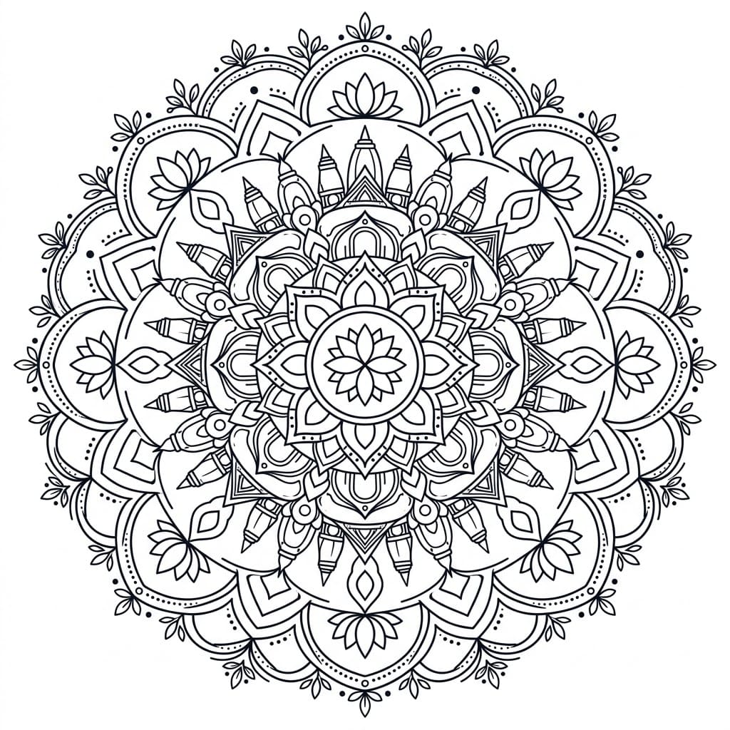 Temple Figure Mandala Math Design Mandalas