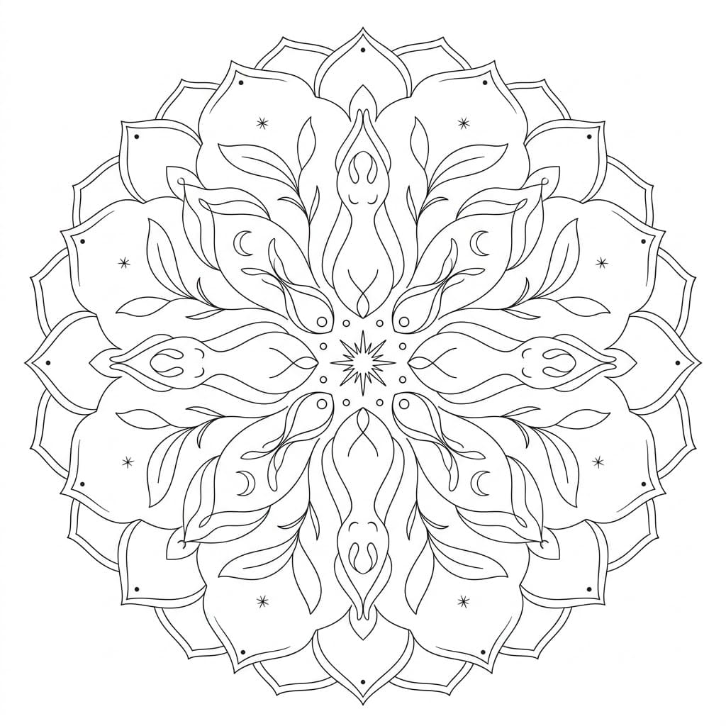 Twilight Inverted-Figure Mandala Symmetry Challenge Mandalas