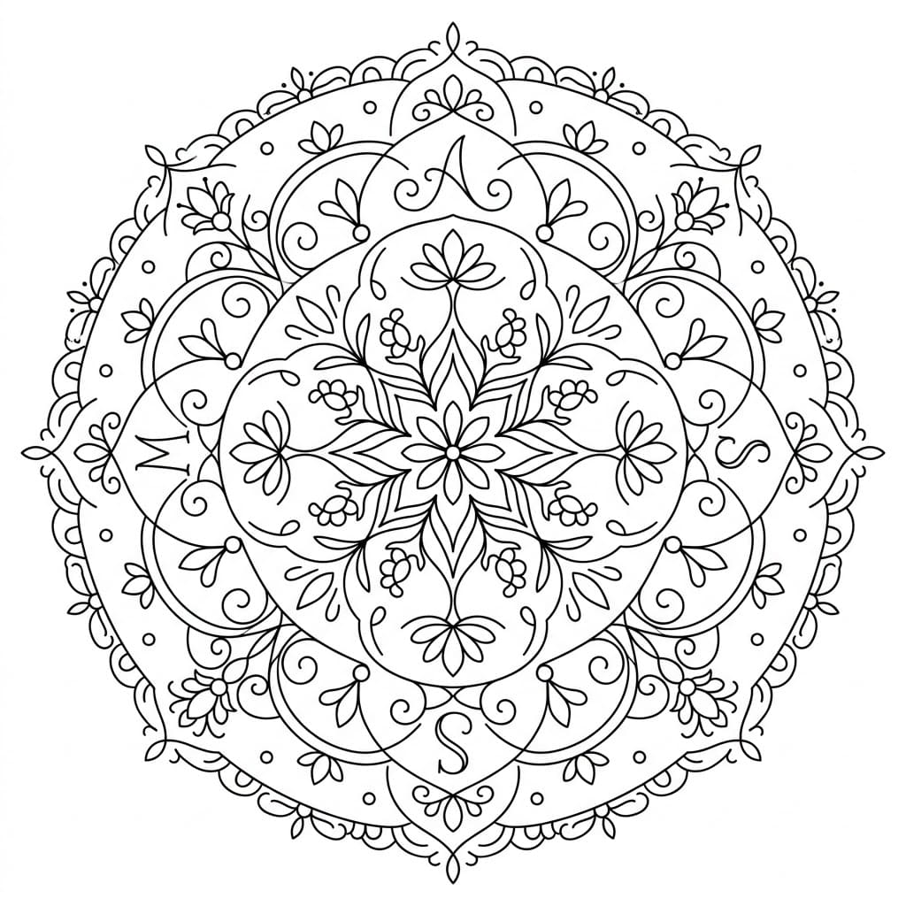 Twilight Letter Mandala Alphabet Sheet Mandalas