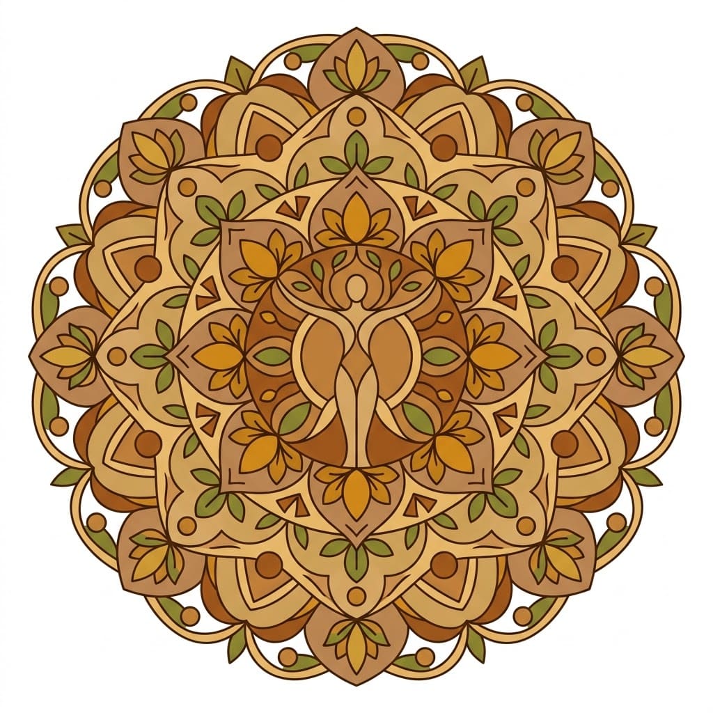 Upright-Figure Mandala Geometry Pages Mandalas