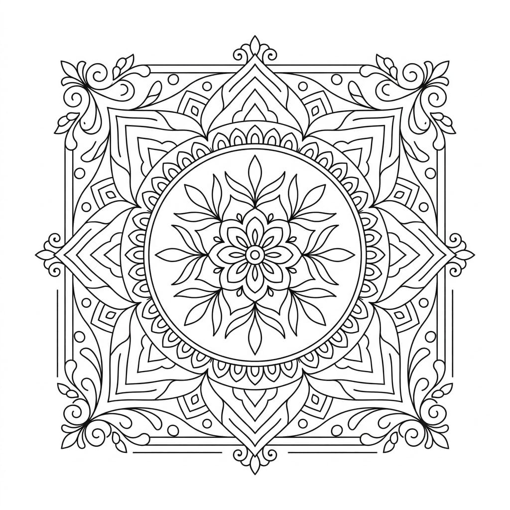 Velvet Square Mandala Shape Template Mandalas
