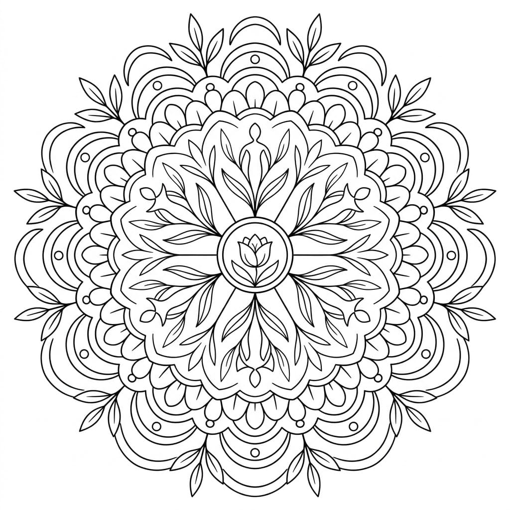 Willow Upright-Figure Mandala Geometry Page Mandalas