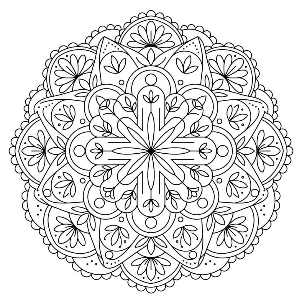 Xenia Upright-Figure Mandala Geometry Page Mandalas
