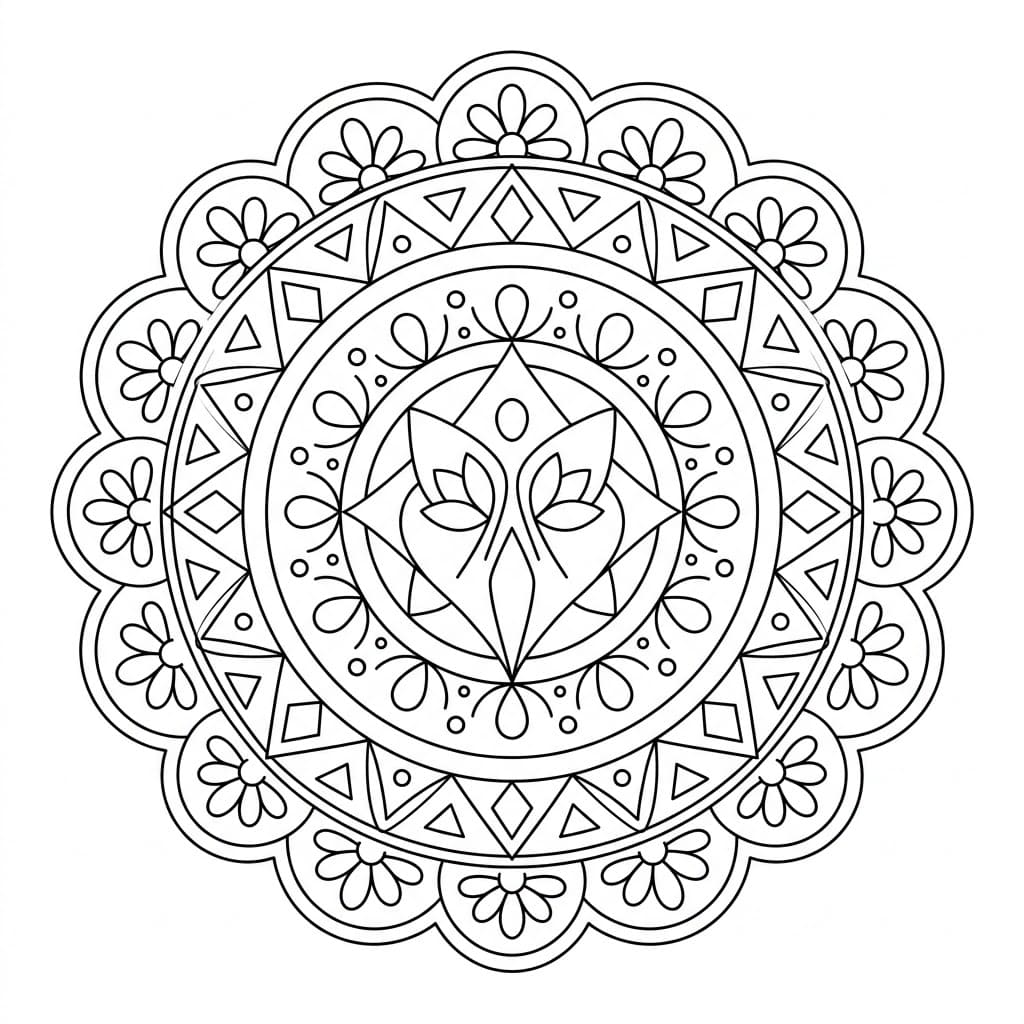 Yonder Upright-Figure Mandala Geometry Page Mandalas