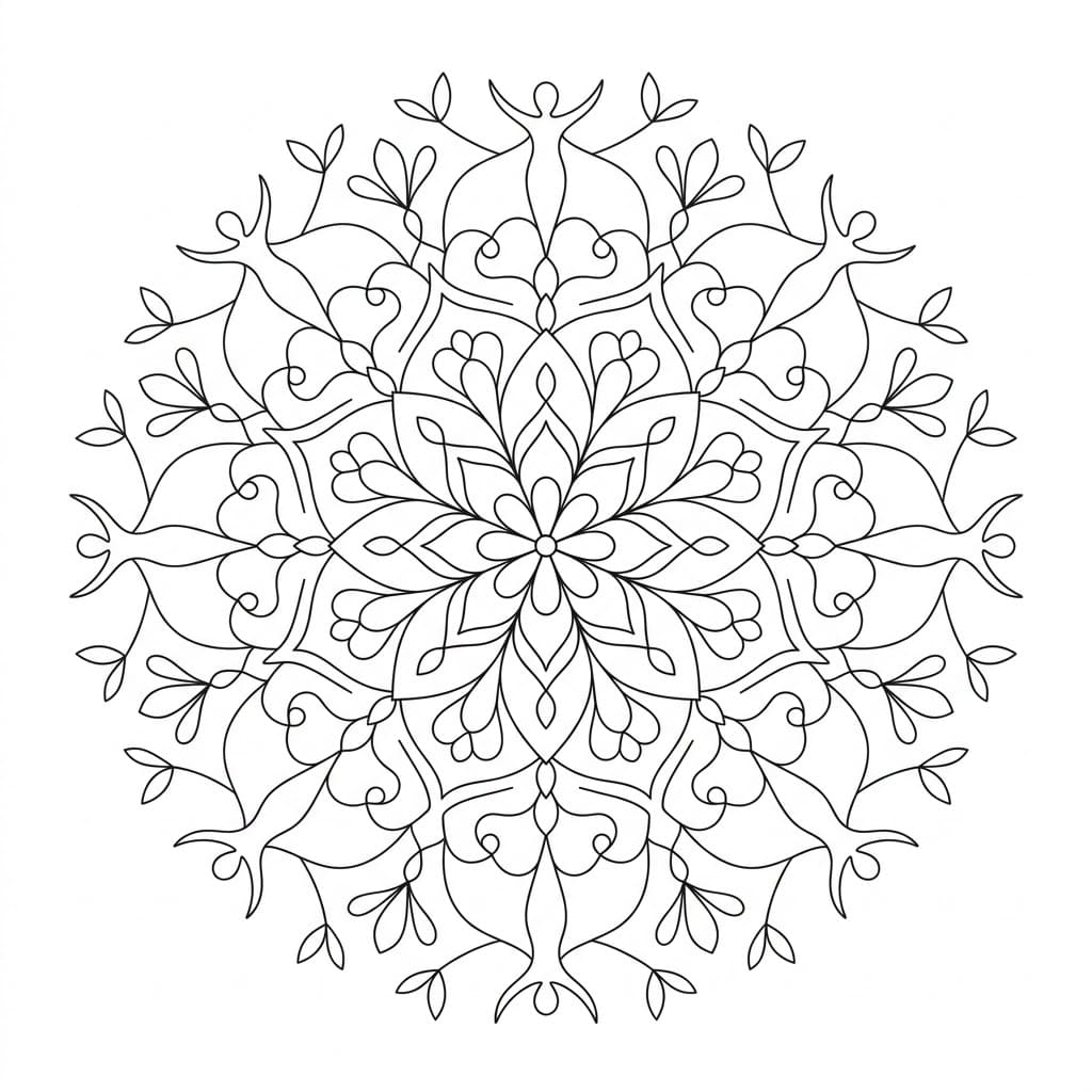 Zephyr Upright-Figure Mandala Geometry Page Mandalas