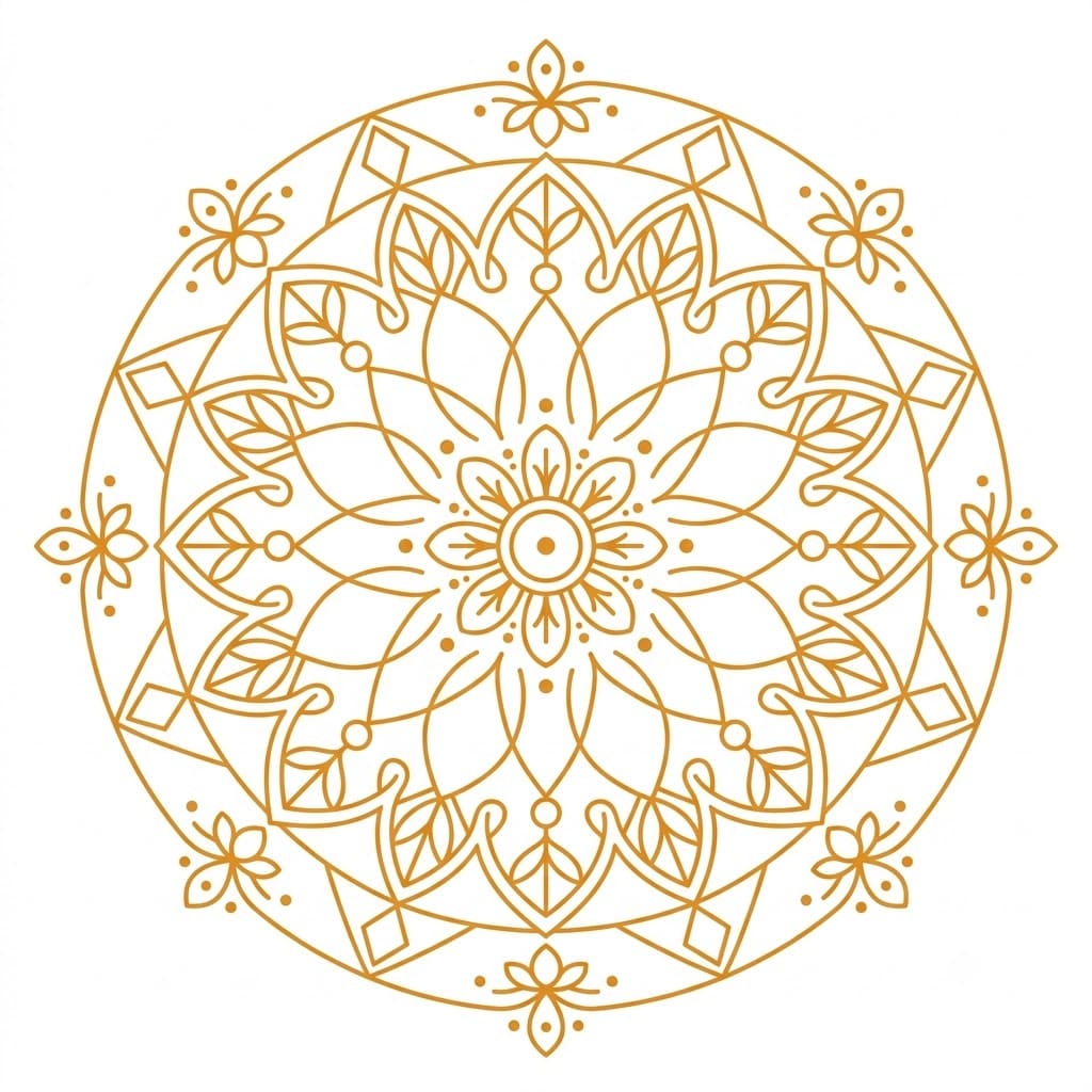 Amber Geometric Stencil Mandala Template Mandalas