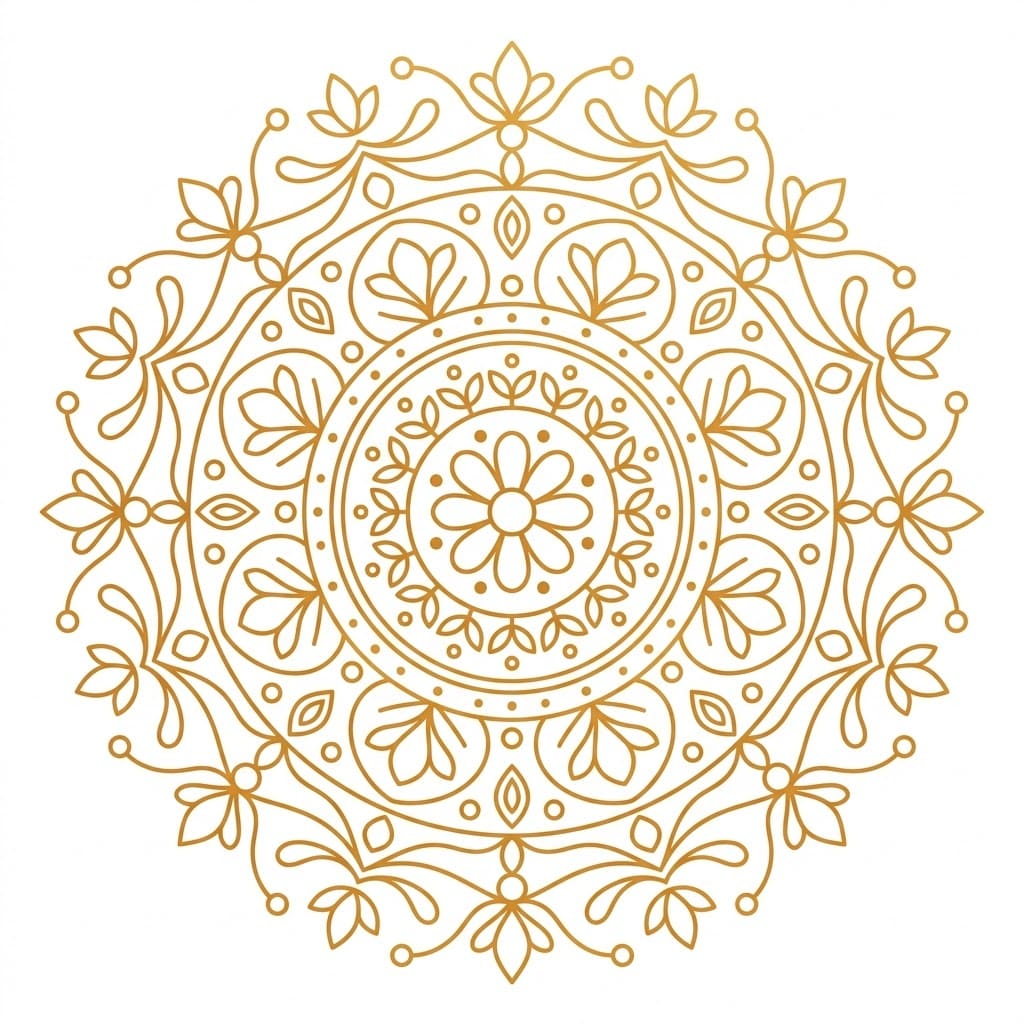 Amber Textile Mandala Pattern Craft Mandalas