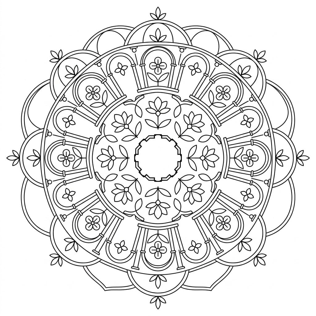 Arched Architectural Mandala Building Template Mandalas