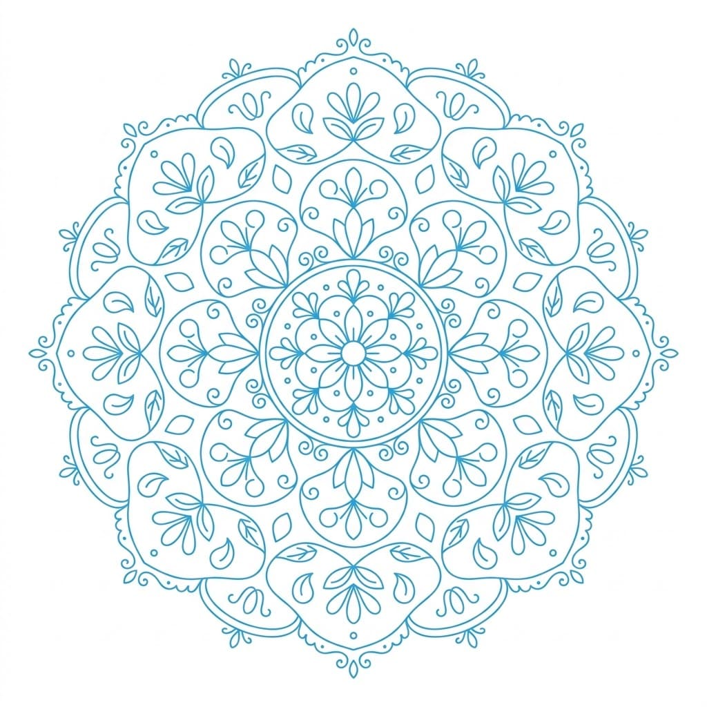 Azure Scroll Painting Mandala Art History Printable Mandalas