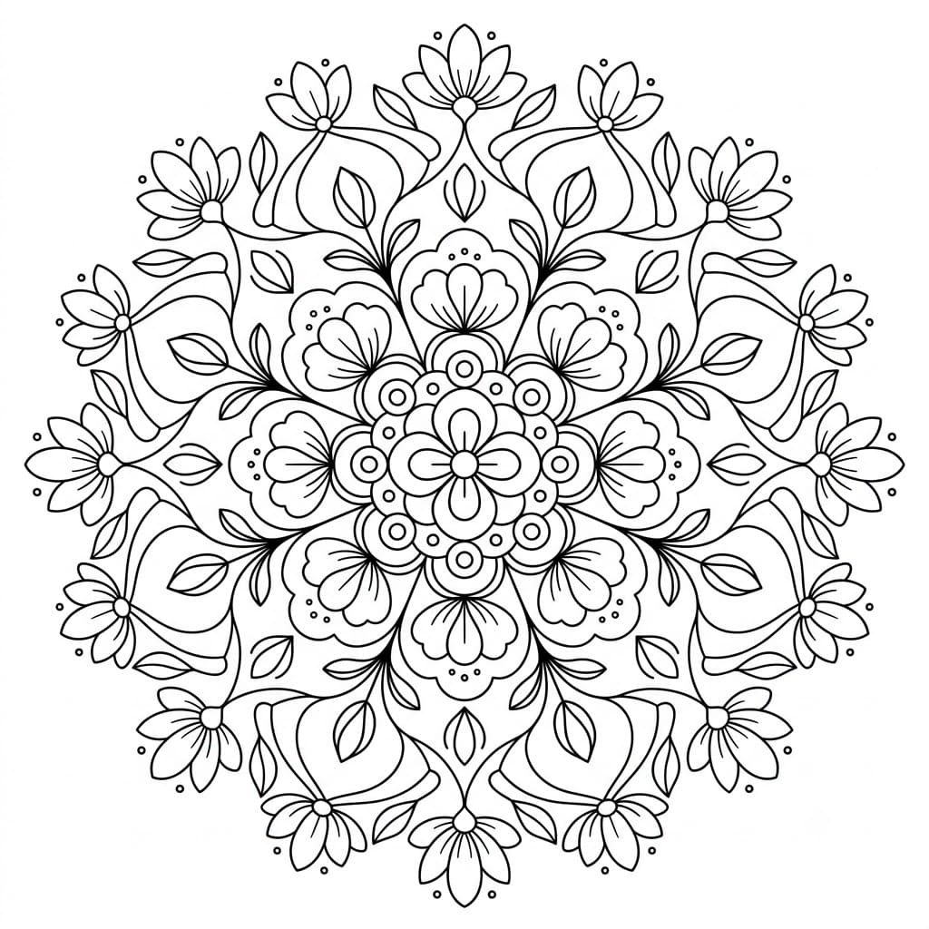 Bloom Floral Stencil Mandala Printable Mandalas