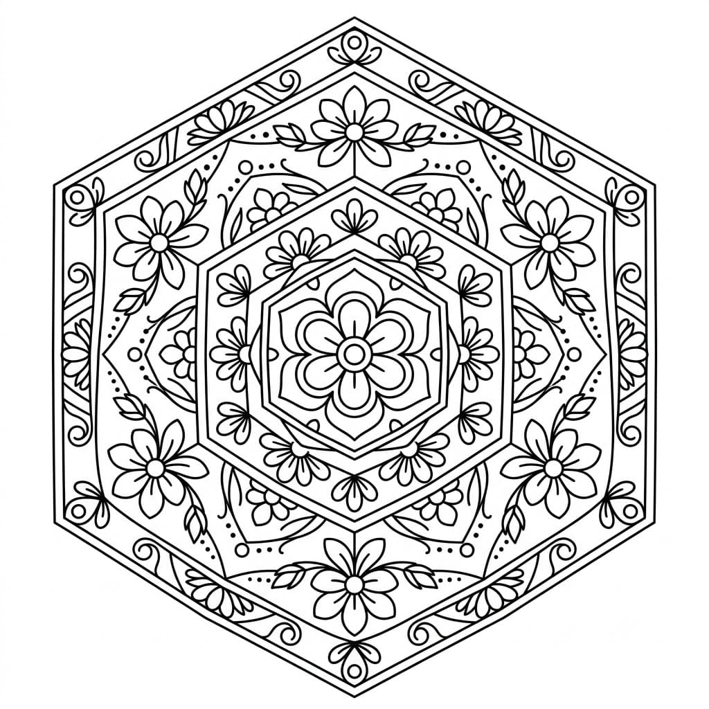Bloom Hexagon Stencil Mandala Craft Mandalas